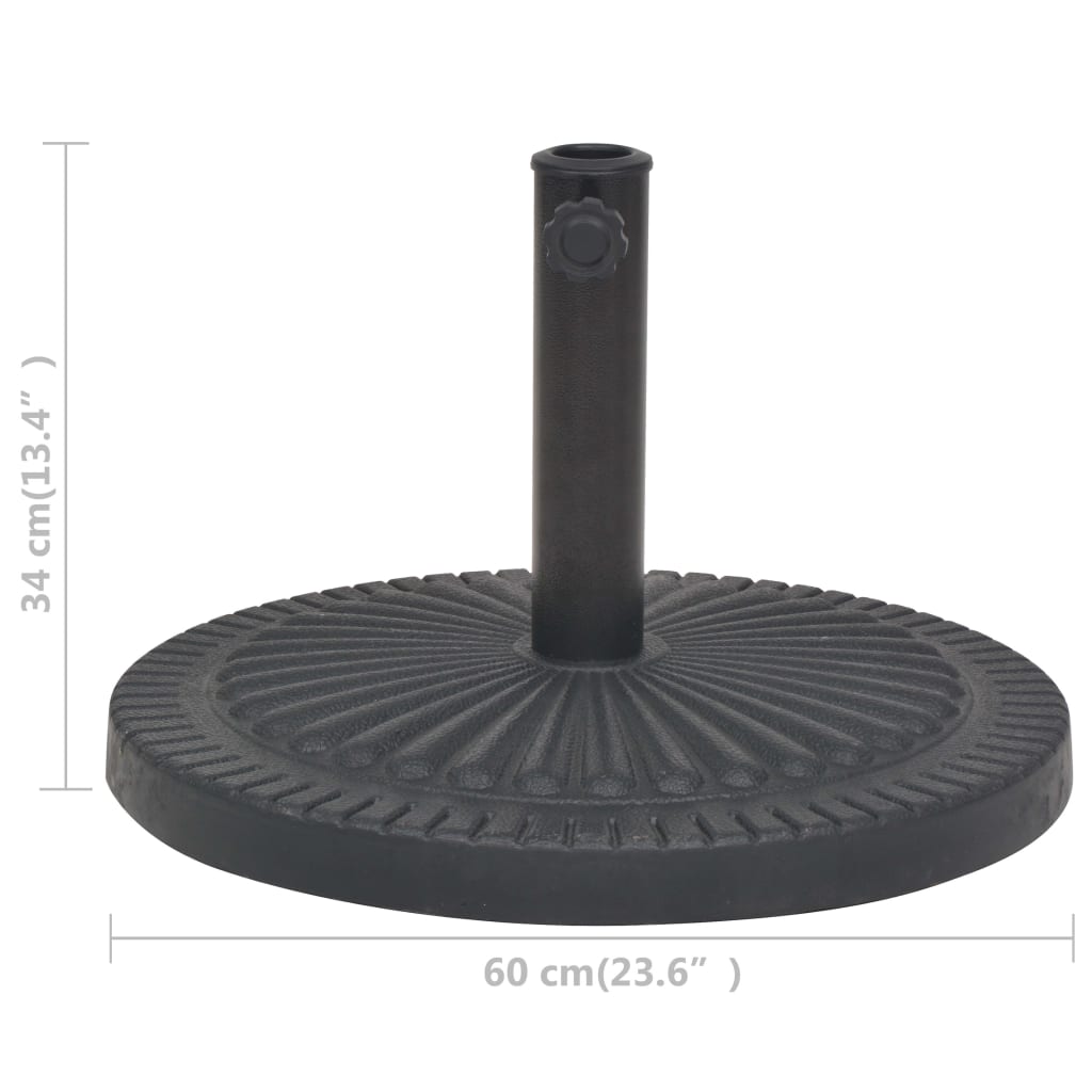 Parasol base resin round black 29 kg