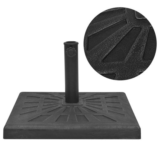 Parasollfot harpiks kvadrat svart 12 kg