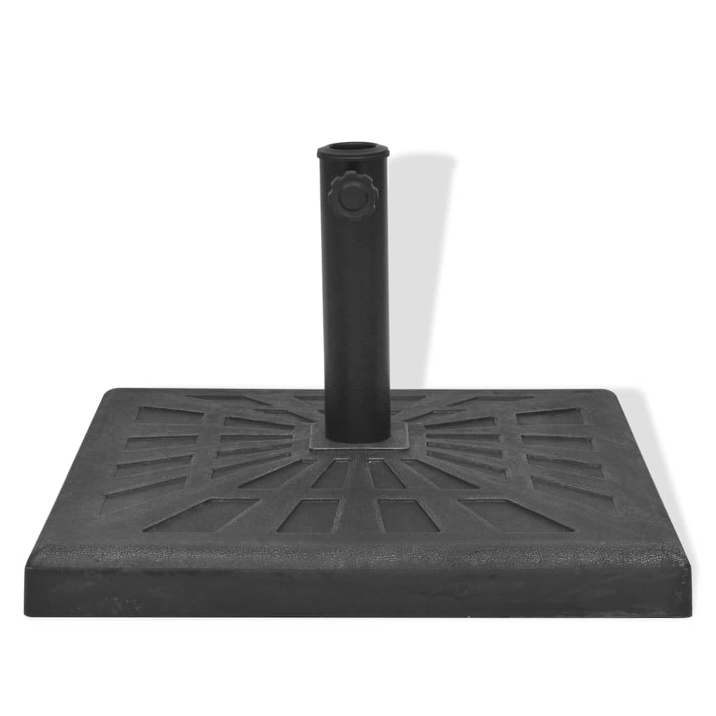 Parasollfot harpiks kvadrat svart 12 kg