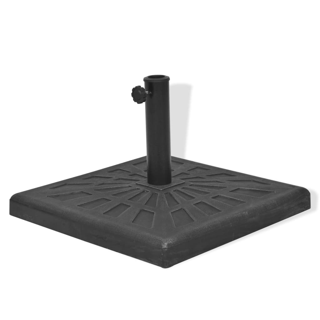 Parasollfot harpiks kvadrat svart 12 kg