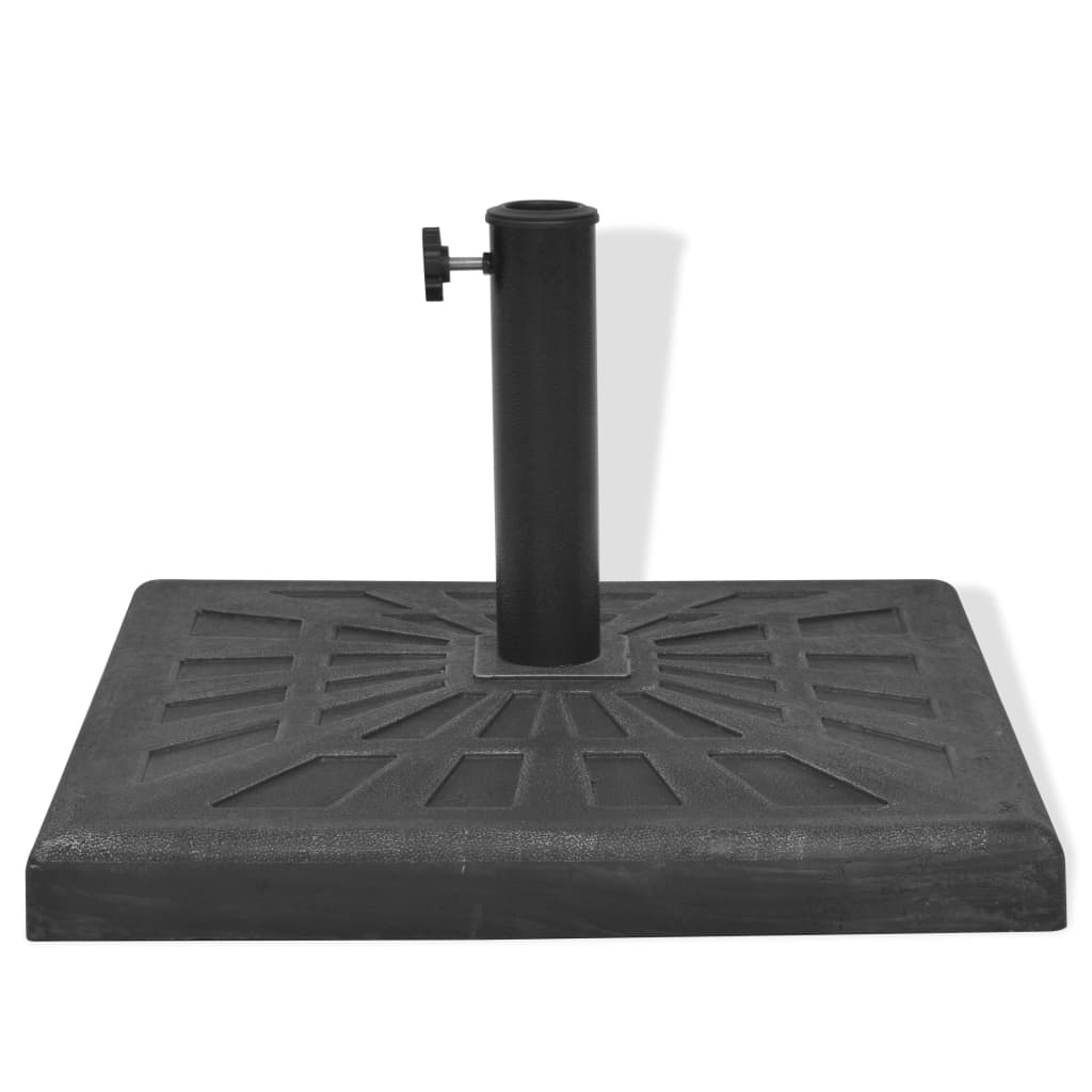 Parasollfot harpiks kvadrat svart 12 kg