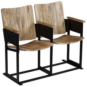 2-seater bench solid mango wood and steel