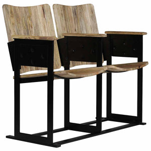 2-seater bench solid mango wood and steel