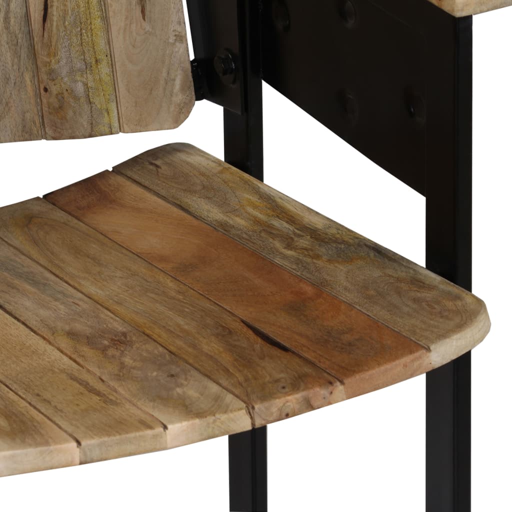 2-seater bench solid mango wood and steel
