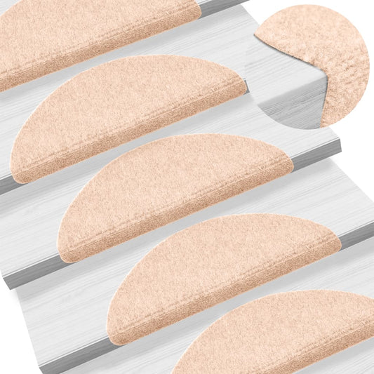 Selvklebende trappematter nålestempel 15 stk 56x17x3 cm krem