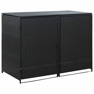 Garbage can shed poly rattan 148x80x111 cm