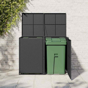 Garbage can shed poly rattan 148x80x111 cm