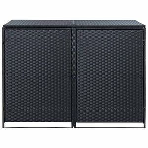Garbage can shed poly rattan 148x80x111 cm