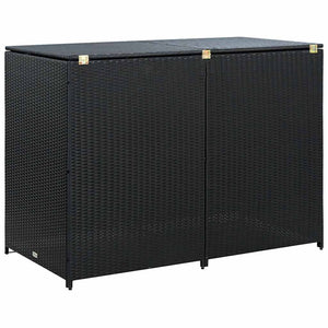 Garbage can shed poly rattan 148x80x111 cm