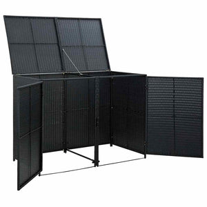 Garbage can shed poly rattan 148x80x111 cm