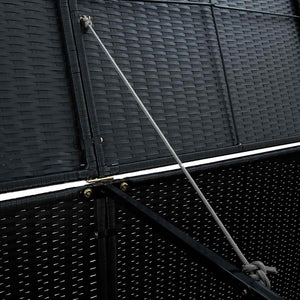 Garbage can shed poly rattan 148x80x111 cm