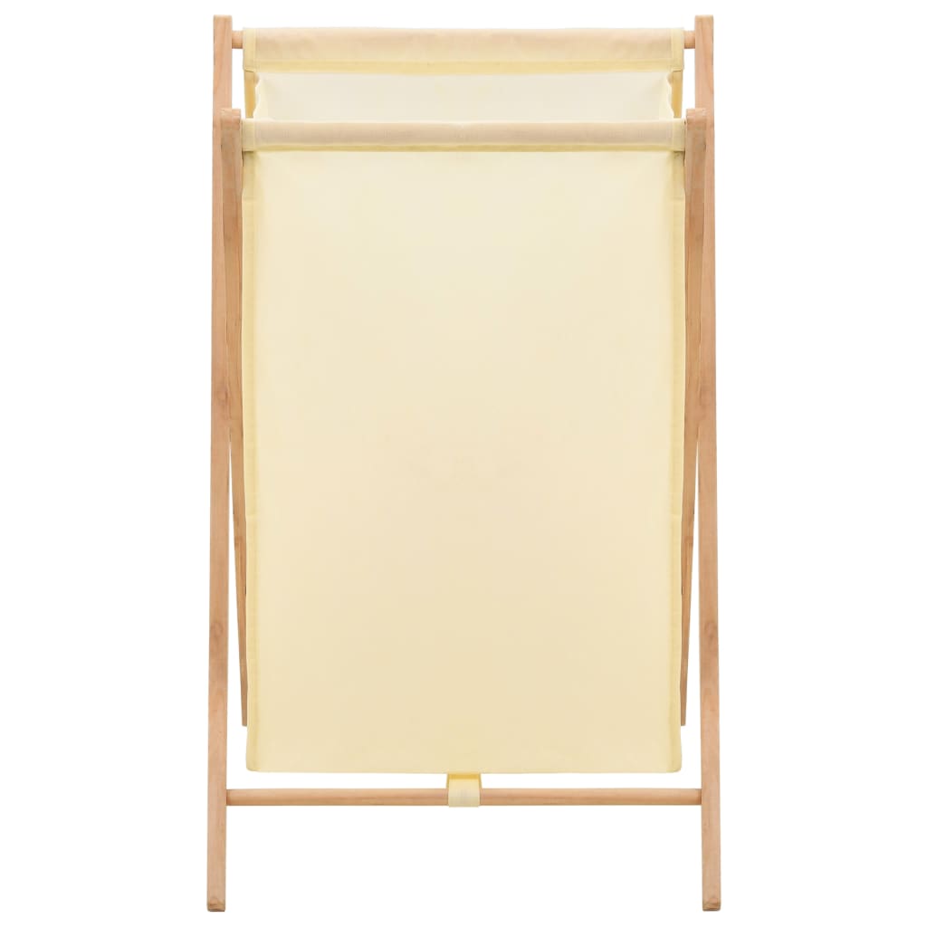 Skittentøyskurv sedertre og stoff beige 42x41x64 cm