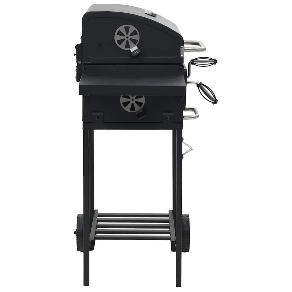 Kullgrill med bunnhylle svart