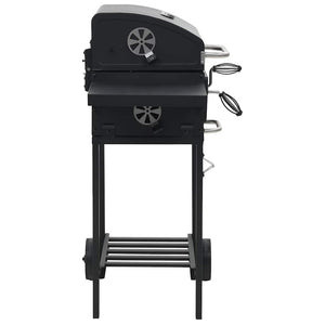 Kullgrill med bunnhylle svart