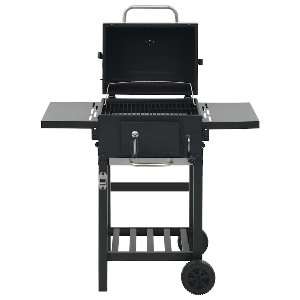 Kullgrill med bunnhylle svart