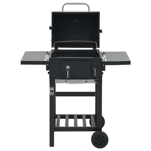 Kullgrill med bunnhylle svart