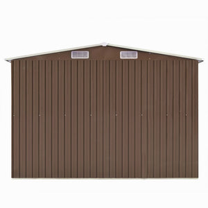 Garden shed 257x489x181 cm metal brown