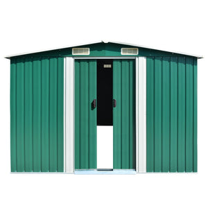 Garden shed 257x580x181 cm metal green
