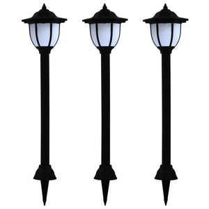 Utendørs sollampe 3 stk LED svart