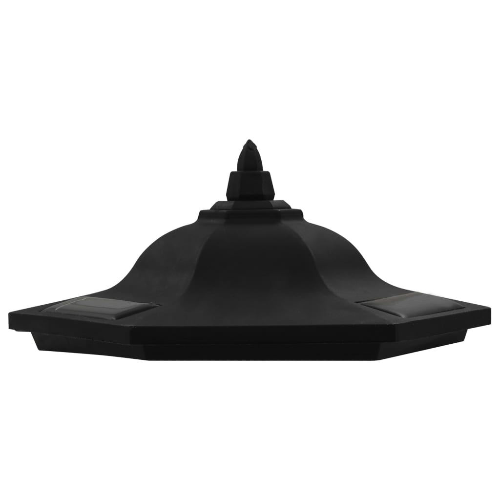 Utendørs sollampe 3 stk LED svart