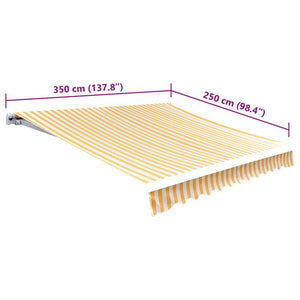 Markiseduk 350x250 cm oransje og hvit