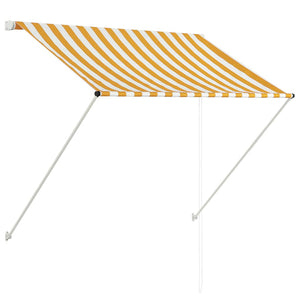 Uttrekkbar markise 150x150 cm gul og hvit