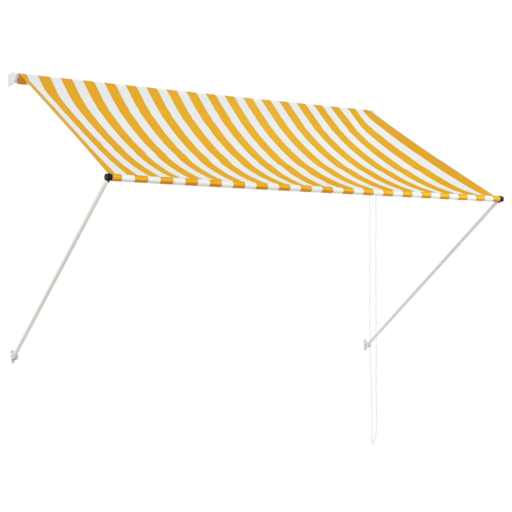 Uttrekkbar markise 200x150 cm gul og hvit