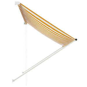 Uttrekkbar markise 200x150 cm gul og hvit