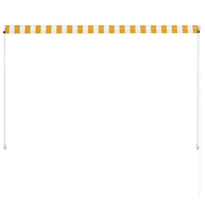 Uttrekkbar markise 200x150 cm gul og hvit