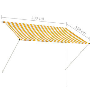 Uttrekkbar markise 200x150 cm gul og hvit