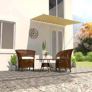 Uttrekkbar markise 200x150 cm gul og hvit