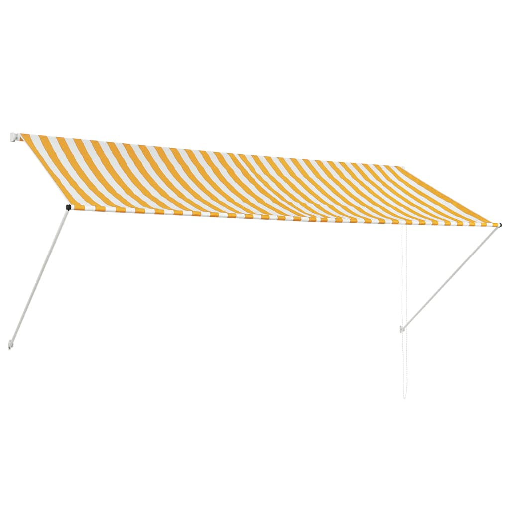 Uttrekkbar markise 300x150 cm gul og hvit