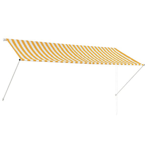 Uttrekkbar markise 300x150 cm gul og hvit