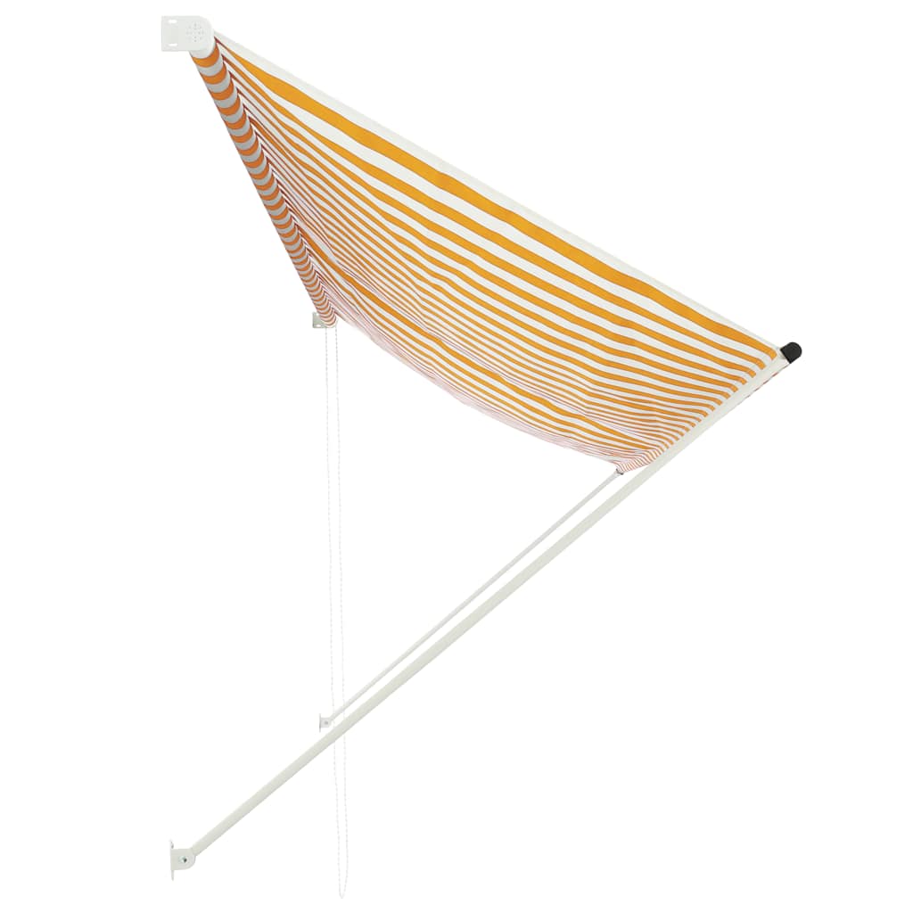 Uttrekkbar markise 350x150 cm gul og hvit