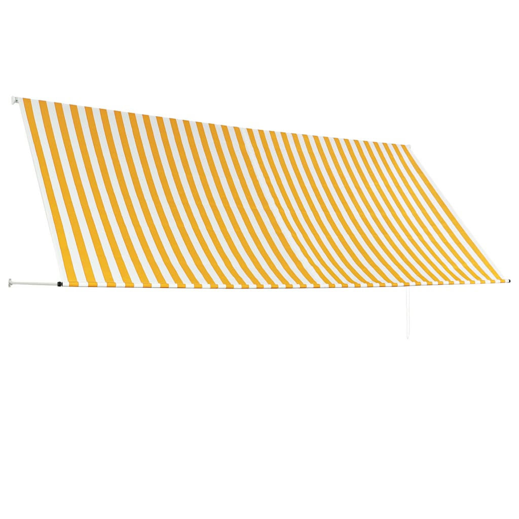 Uttrekkbar markise 350x150 cm gul og hvit