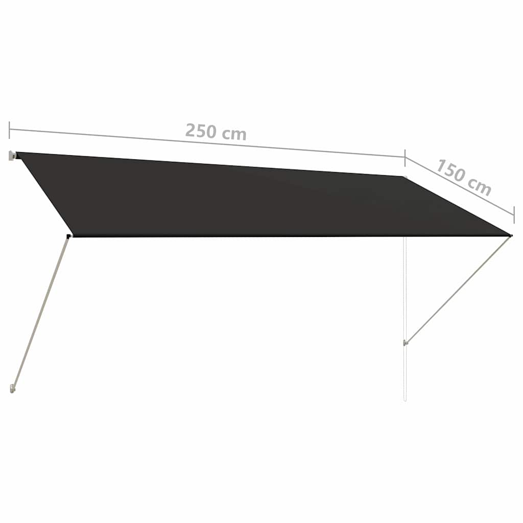 Uttrekkbar markise 250x150 cm antrasitt