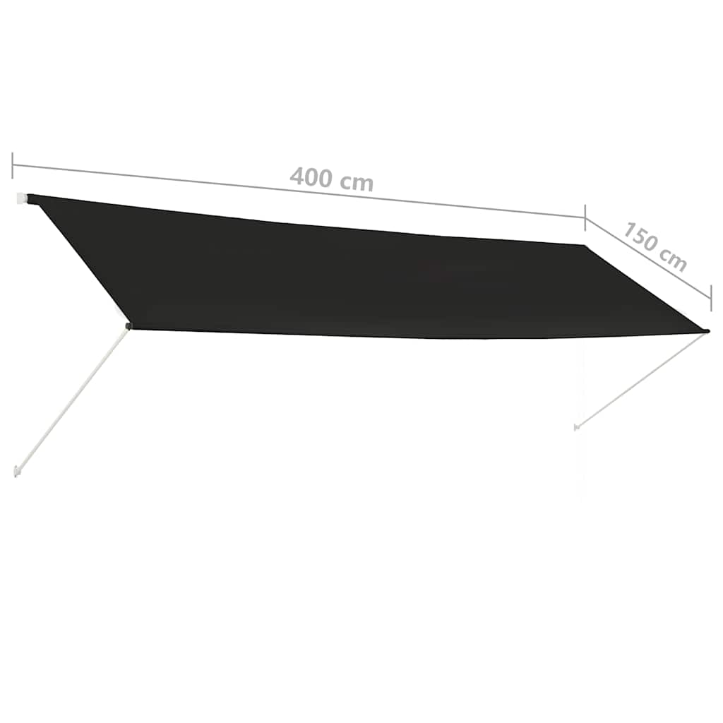 Uttrekkbar markise 400x150 cm antrasitt