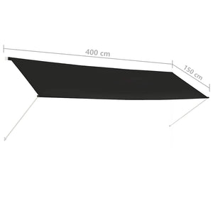 Uttrekkbar markise 400x150 cm antrasitt