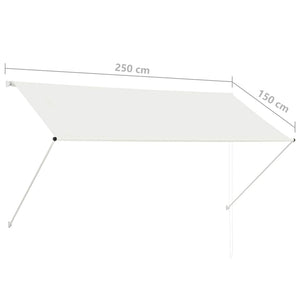 Uttrekkbar markise 250x150 cm kremhvit