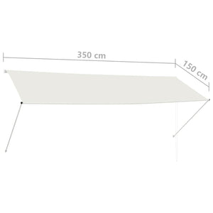Uttrekkbar markise 350x150 cm kremhvit