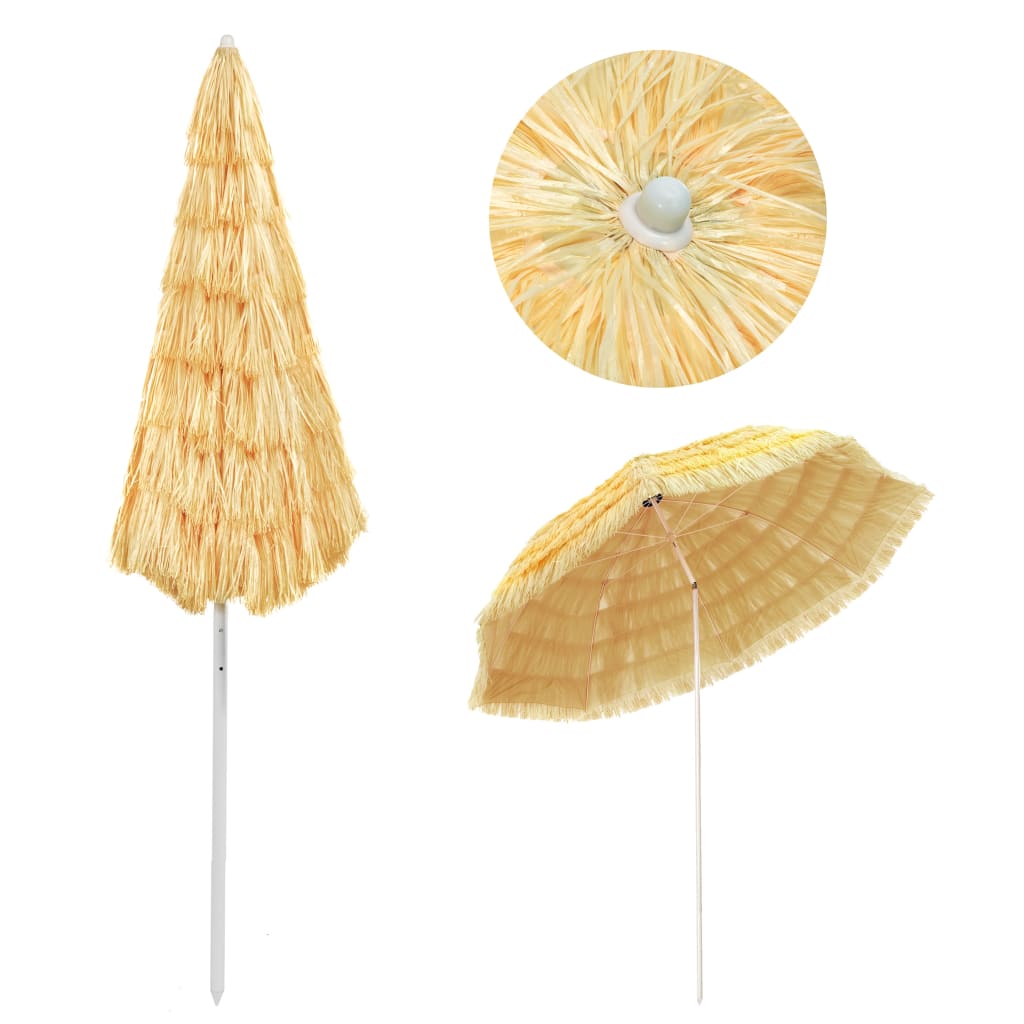 Strandparasoll naturell 300 cm Hawaii-stil