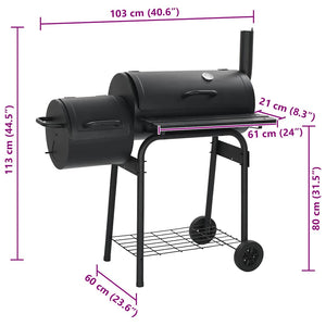 Klassisk kullgrill forskjøvet røyker