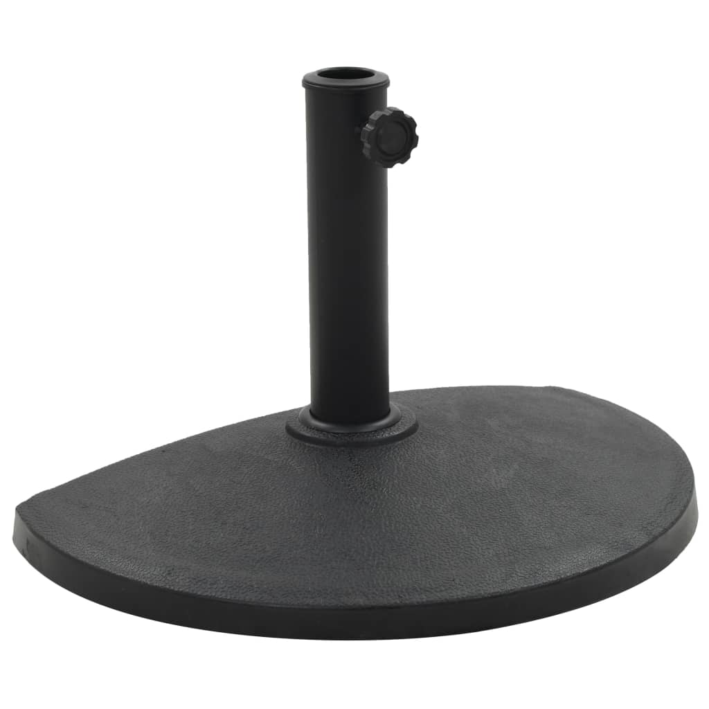 Parasollfot polyresin halvrund 9 kg svart