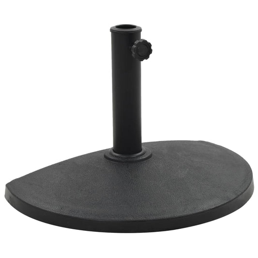 Parasollfot polyresin halvrund 9 kg svart