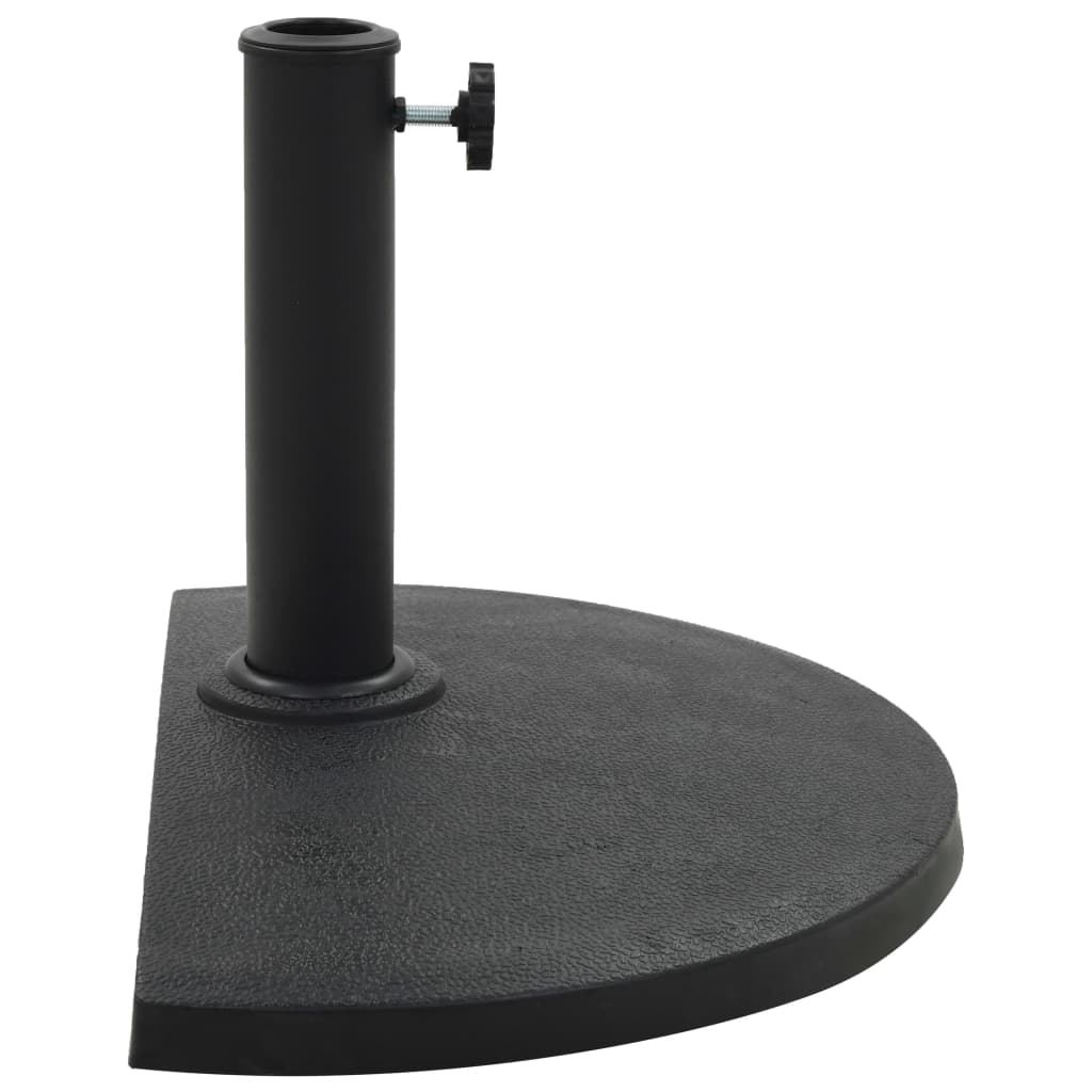 Parasollfot polyresin halvrund 9 kg svart