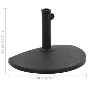 Parasollfot polyresin halvrund 9 kg svart