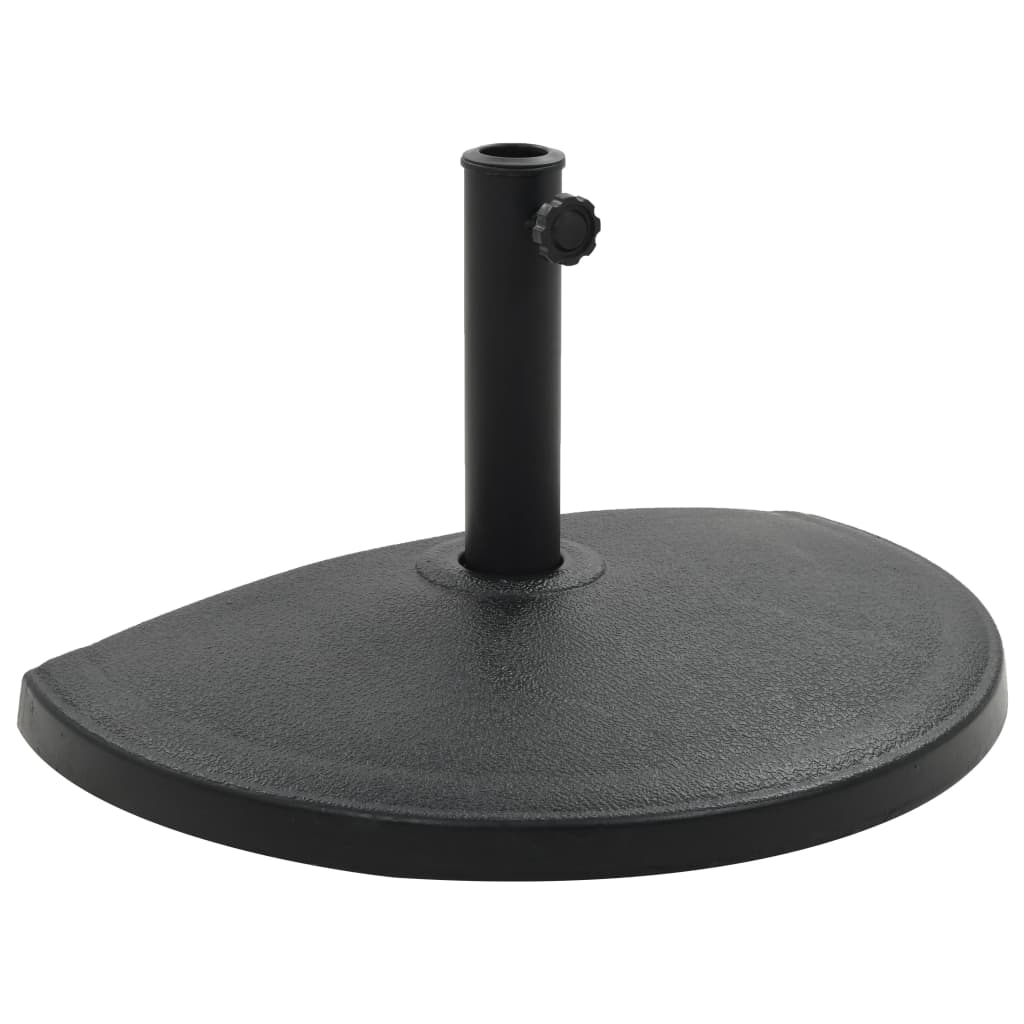 Parasollfot polyresin halvrund 15 kg svart