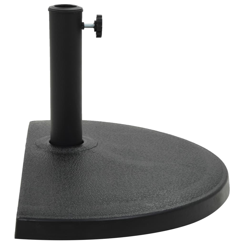 Parasollfot polyresin halvrund 15 kg svart