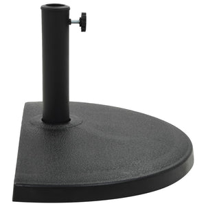 Parasollfot polyresin halvrund 15 kg svart