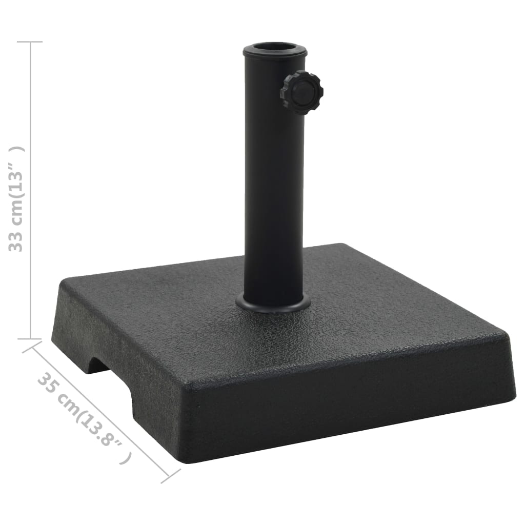 Parasollfot polyresin firkantet 8 kg svart